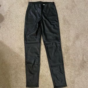 H&M skinny stretchy black leather pants
